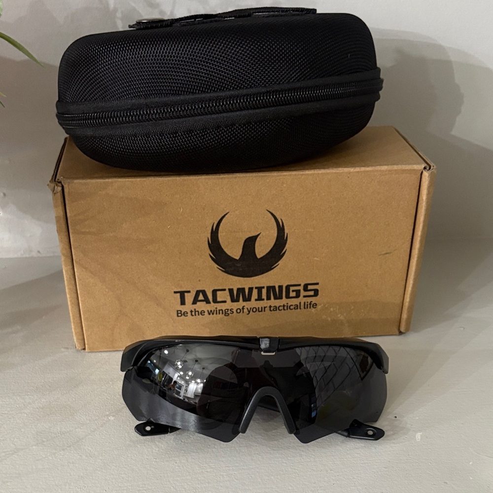 Tacwings Tactical Sunglasses in Black with extra Lens